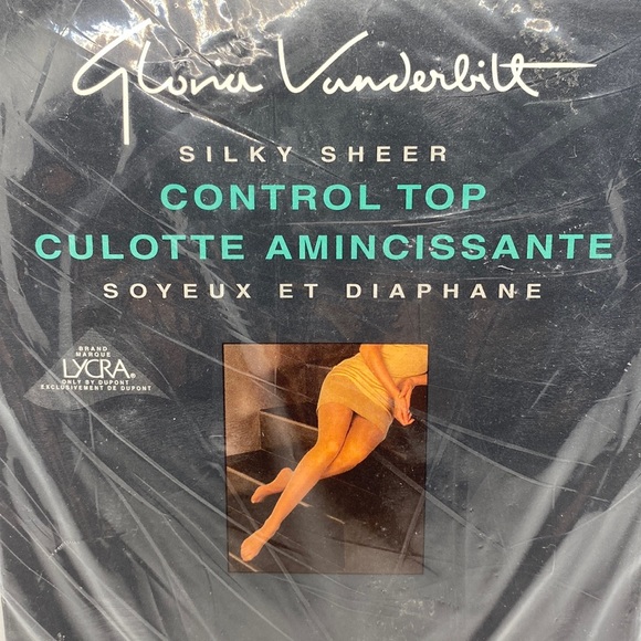 Gloria Vanderbilt Silky Sheer Control Top Pantyhose Nylons Size D 160-200 lbs - Picture 2 of 8